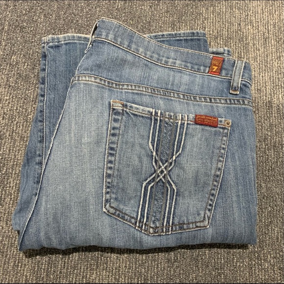 🔥Host Pic🔥 7 For All Mankind Mens Bootcut Blue Jeans Size 38x34 (EUC) - Picture 1 of 7